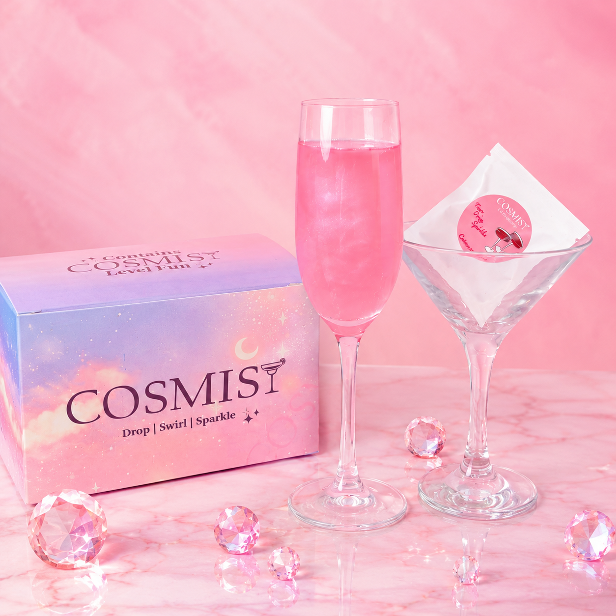 Cosmist Sparkle Bombs — Aurora Rose (Light Red)
